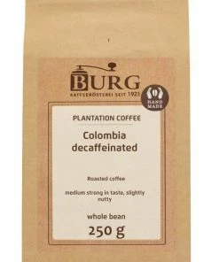 Decaf Coffee Burg Colombia Excelso Decaf 250 G Coffee Beans