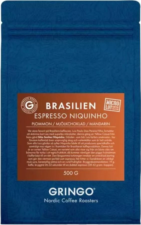 Gringo Nordic Brasilien Espresso Niquinho 500 G Coffee Beans 1 Gringo Nordic Brasilien Espresso Niquinho 500 G Coffee Beans