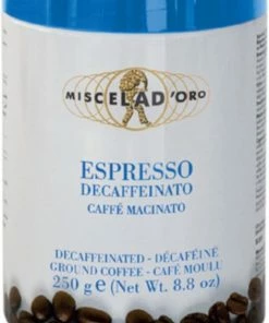 Ground Coffee For Moka Pots Miscela D'Oro Espresso Decaffeinato Caffeine Free Coffee