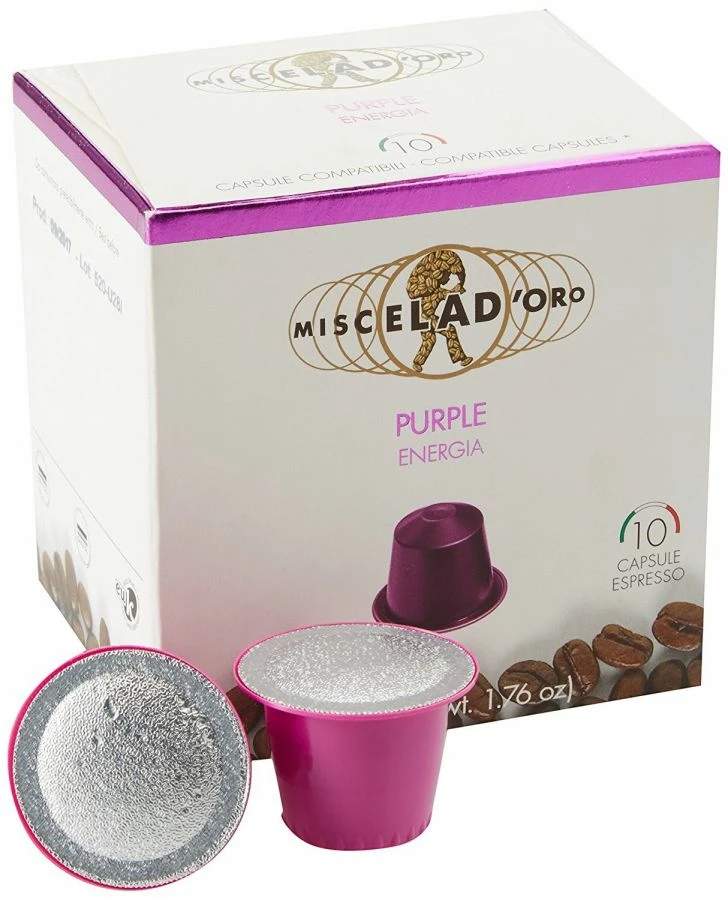 Miscela D'Oro Purple Nespresso Compatible Coffee Capsules 10 Pcs 1 Miscela D'Oro Purple Nespresso Compatible Coffee Capsules 10 Pcs