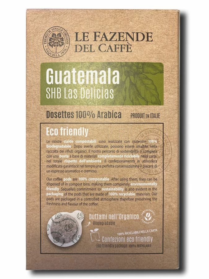 E.S.E. Espresso Pods Saquella Guatemala SHB Las Delicias Espresso Pods 15 Pcs 2 E.S.E. Espresso Pods Saquella Guatemala SHB Las Delicias Espresso Pods 15 Pcs - Image 2