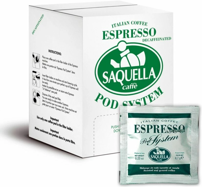 E.S.E. Espresso Pods Saquella Decaf Espresso Pods 1 E.S.E. Espresso Pods Saquella Decaf Espresso Pods