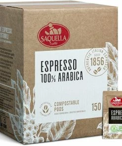 E.S.E. Espresso Pods Saquella Espresso 100 % Arabica Espresso Pods 150 Pcs