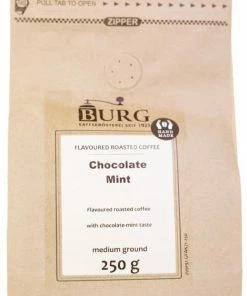 Burg Flavoured Coffee, Chocolate Mint 250 G Ground