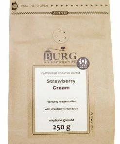 Burg Flavoured Coffee, Strawberry Cream 250 G Ground