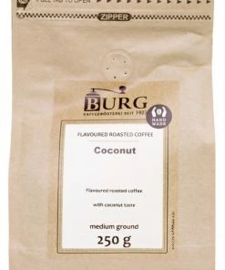 Burg Flavoured Coffee, Coconut 250 G Ground