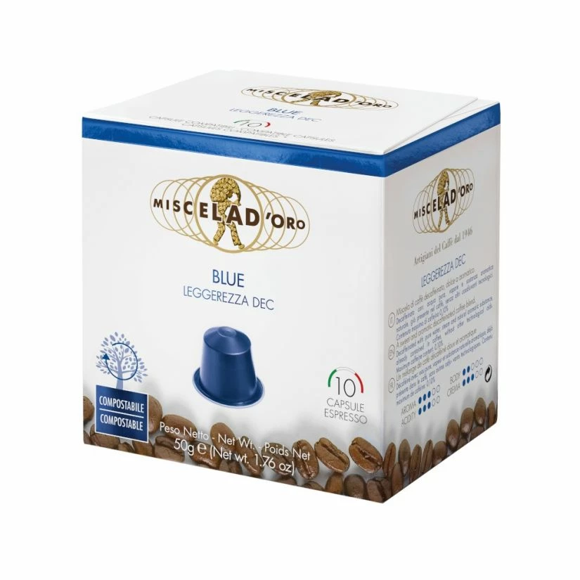Miscela D'Oro Blue Decaf Nespresso Compatible Coffee Capsules 10 Pcs 1 Miscela D'Oro Blue Decaf Nespresso Compatible Coffee Capsules 10 Pcs