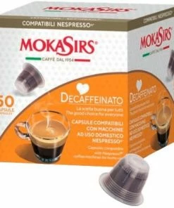 Nespresso Compatible Coffee Capsules MokaSirs Decaffeinato Nespresso-Compatible Coffee Capsules 50 Pcs