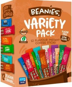 Flavoured Instant Coffee Beanies Variety Pack 12 Flavour Instant Coffee Sticks
