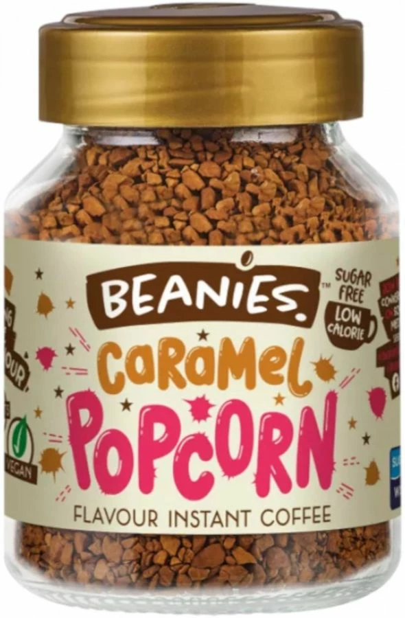 Beanies Caramel Popcorn Flavoured Instant Coffee 50 G 1 Beanies Caramel Popcorn Flavoured Instant Coffee 50 G