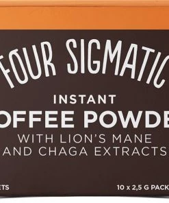saquella shop 21 Mushroom Coffee Four Sigmatic Instant Coffee Powder With Lion's Mane & Chaga, 10 Bags