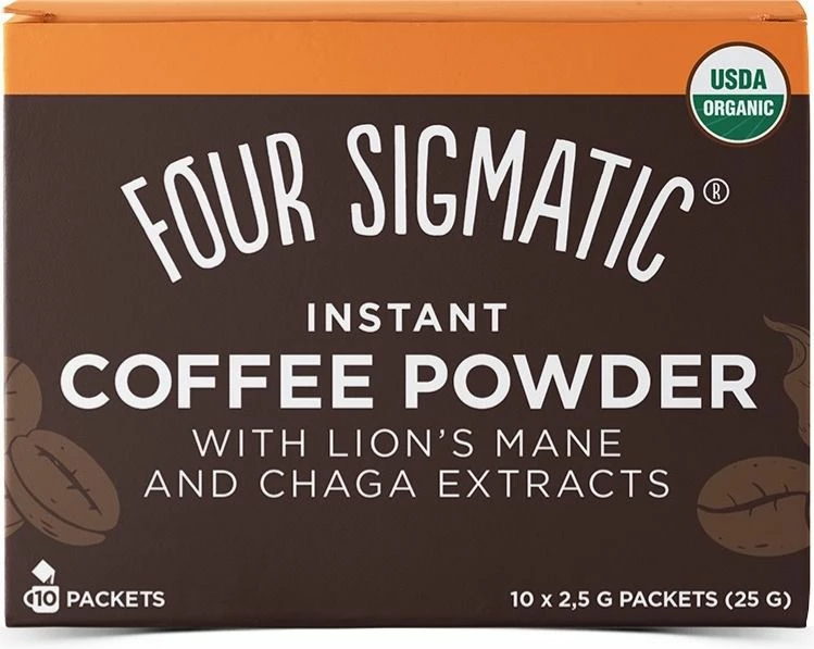 Mushroom Coffee Four Sigmatic Instant Coffee Powder With Lion's Mane & Chaga, 10 Bags 1 Mushroom Coffee Four Sigmatic Instant Coffee Powder With Lion's Mane & Chaga, 10 Bags