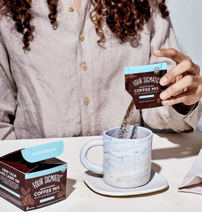 Four Sigmatic Adaptogen Mushroom Coffee Mix With Ashwagandha, 10 Bags 2 Four Sigmatic Adaptogen Mushroom Coffee Mix With Ashwagandha, 10 Bags - Image 2